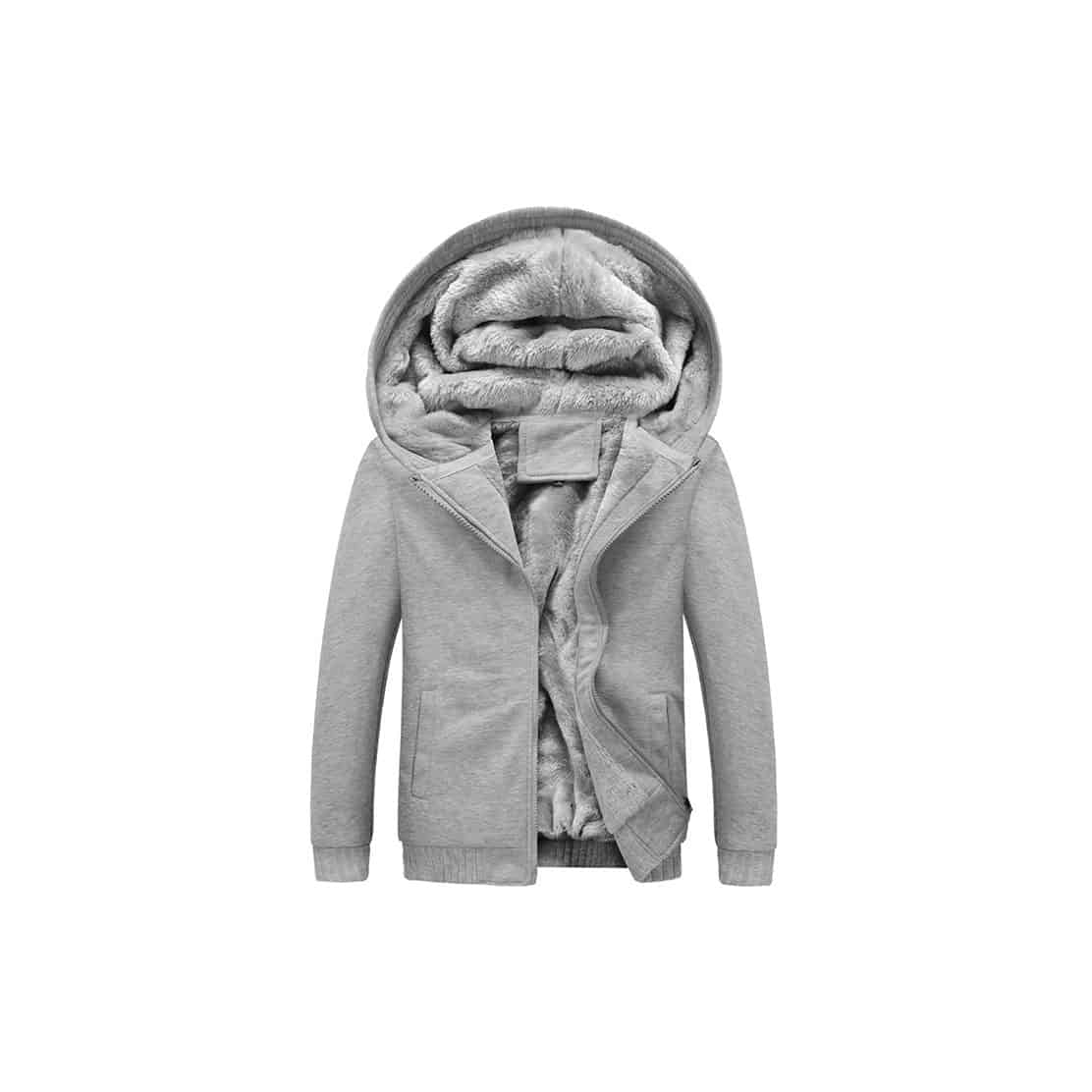 08183222065-Zipup-fleece-extra-thick-grey 冬季加厚抓毛連帽拉鍊外套 | 印Tee | 印T-Shirt | 班衫 | 班Tee | 印衫 | 衛衣 | 風褸 |