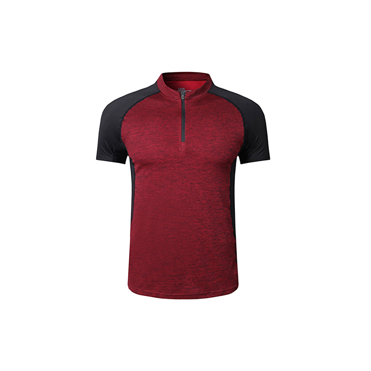 06183350036-Quick-Dry-Zipup-Tshirt-red 運動快乾T-shirt | 球隊衫 | 團體服訂造 | 班衫班褸 | 公司制服